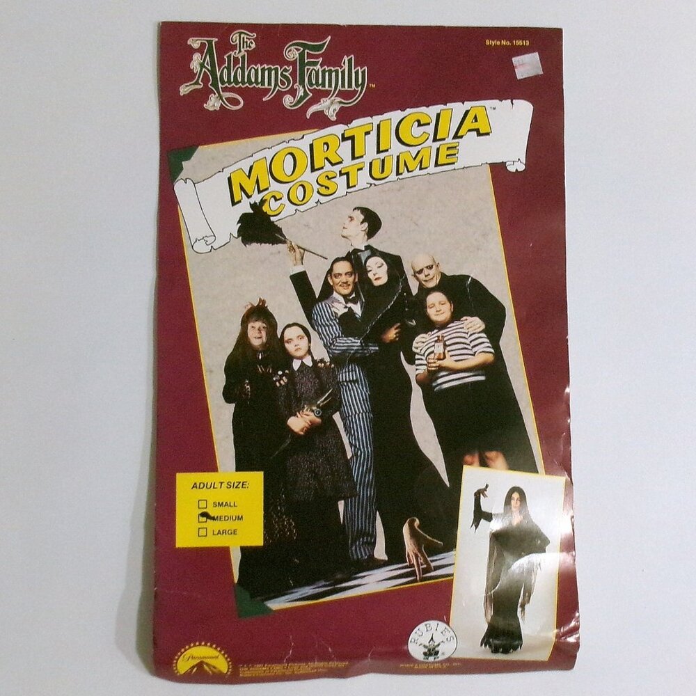 Vintage Rubies Morticia Costume Dress Shawl Size M Addams Family Movie 1991